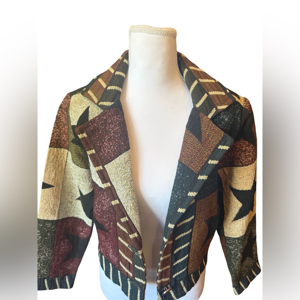 Vintage Star Patchwork Jacket Women’s Small Cropp… - image 7